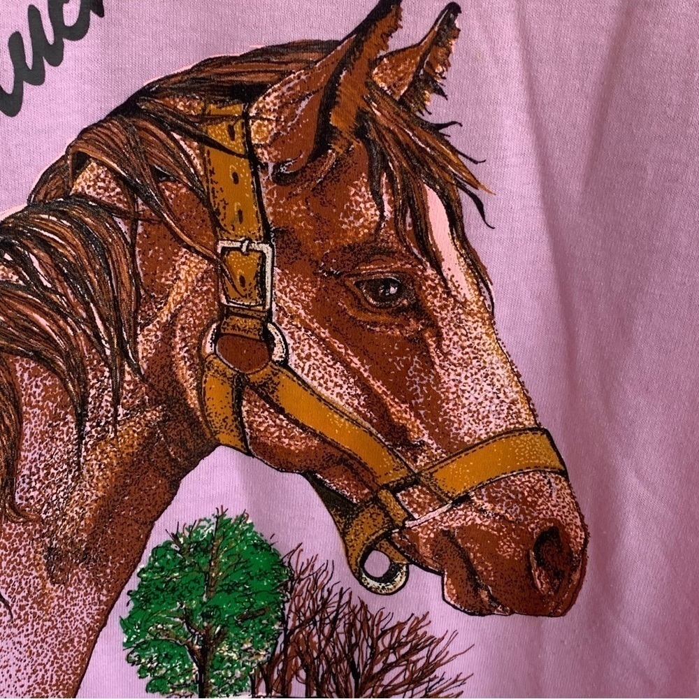 Vintage Kentucky Horse Shirt Adult Large Women’s 90s Tee Pink Royalprints - Picture 4 of 9